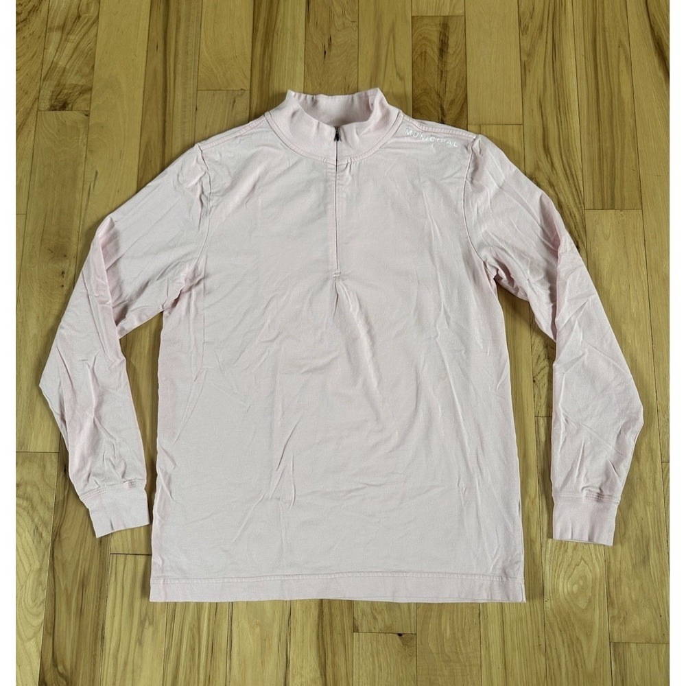 Municipal Sport Utility Gear Mens Quarter Zip Small Pink Pullover Stretch